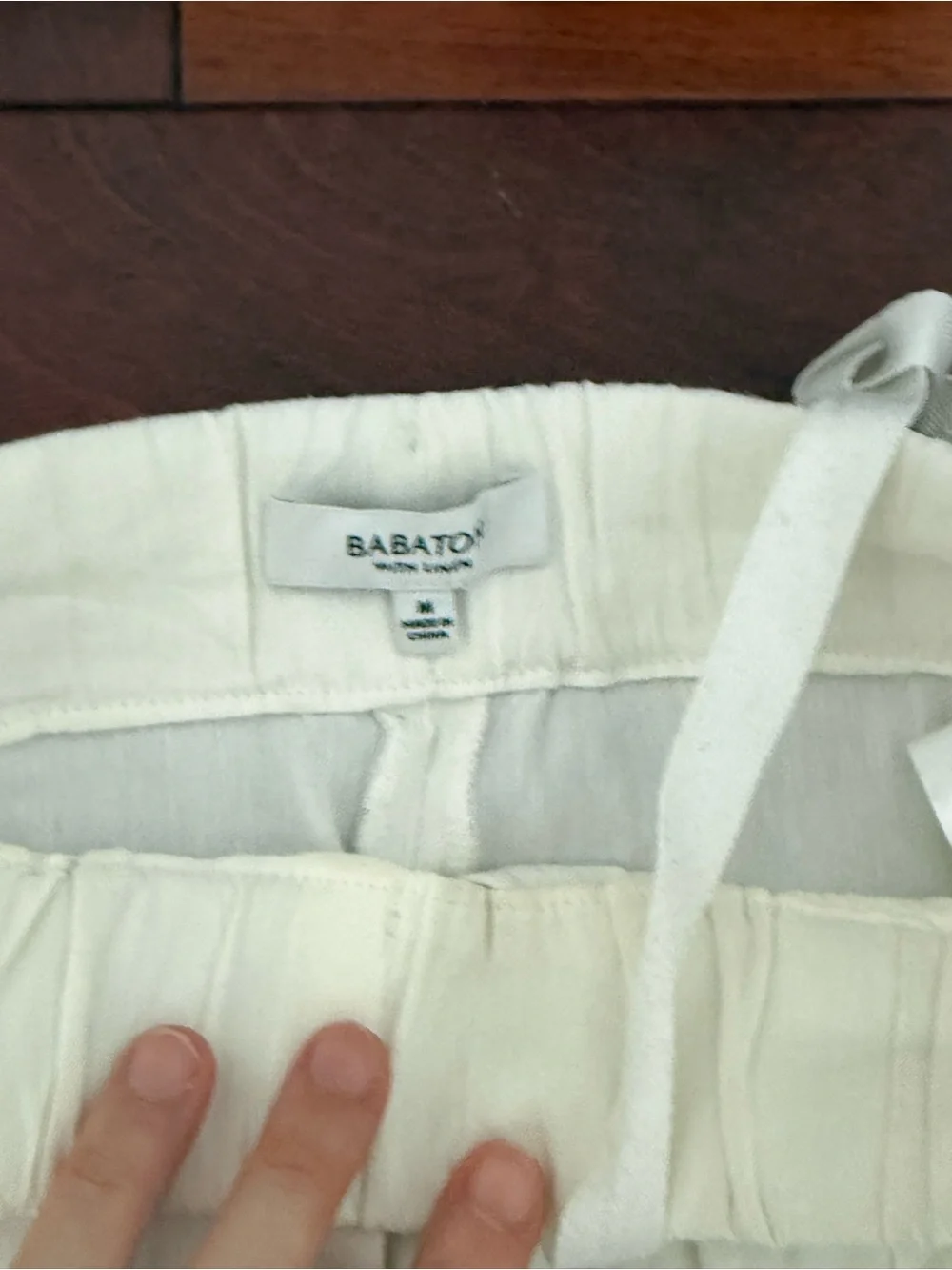 Babaton White Linen Blend pants